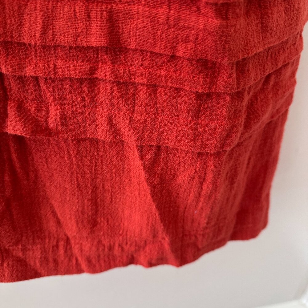NWT Madewell Marianna Puff-Sleeve Midi Dress Orange Women's Size Medium Peasant - Picture 15 of 16